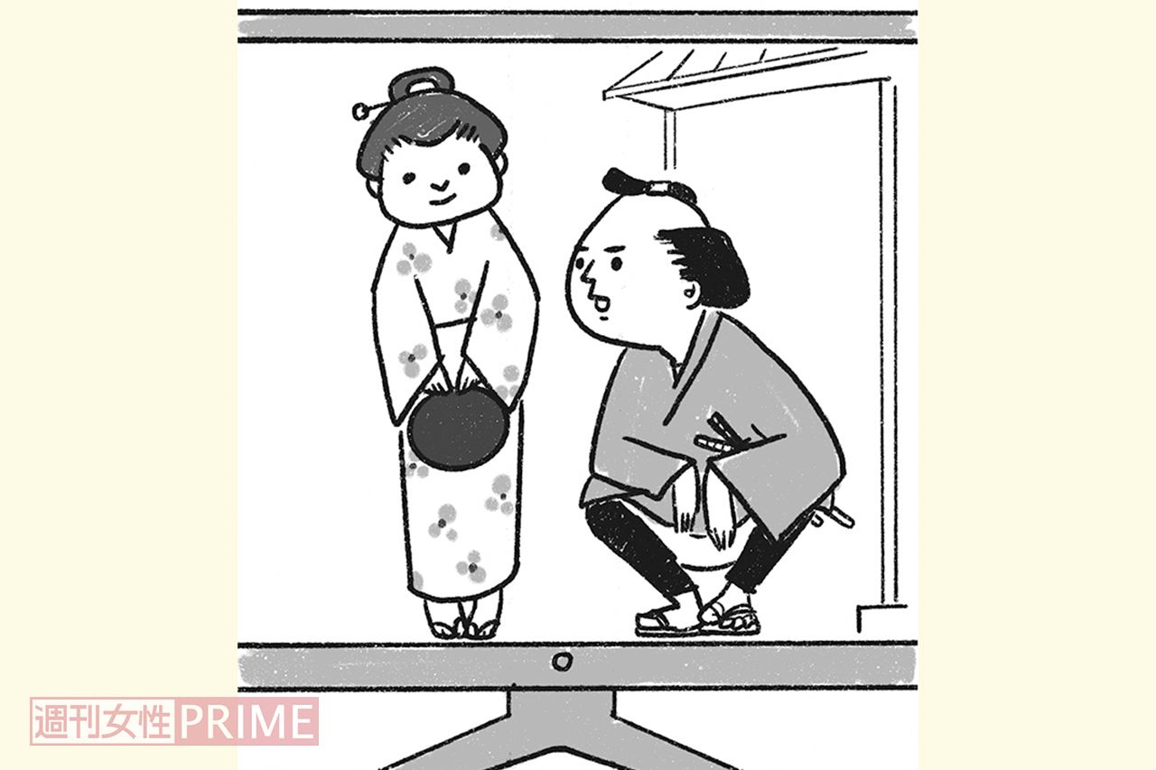 時代劇に限らず、昔好きだったドラマや映画を見がちになりやすい　イラスト／スヤマミヅホ