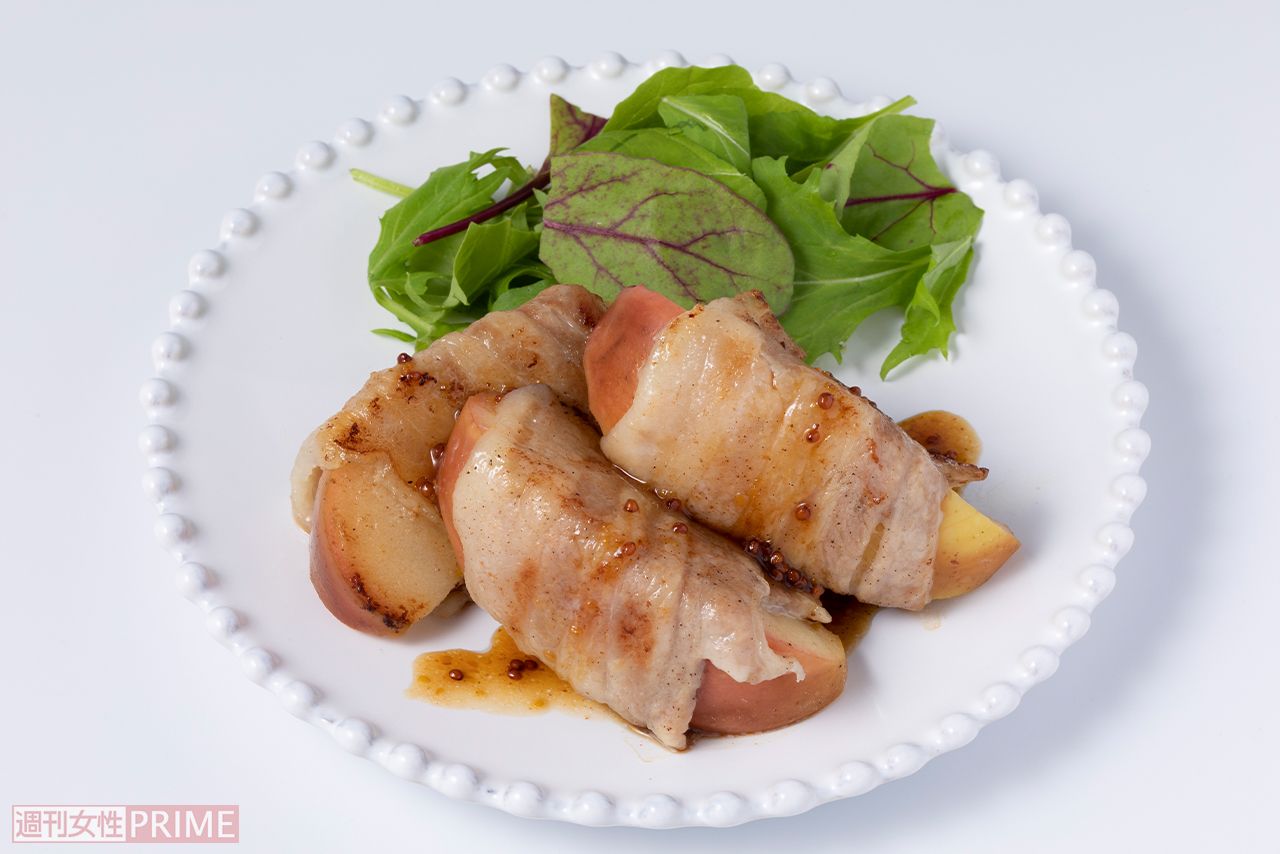 りんごの肉巻きハニーマスタードソース　撮影／矢島泰輔