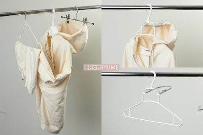 アイテム別干し方のコツ「パーカー→前ならえに」（撮影／齋藤周造）