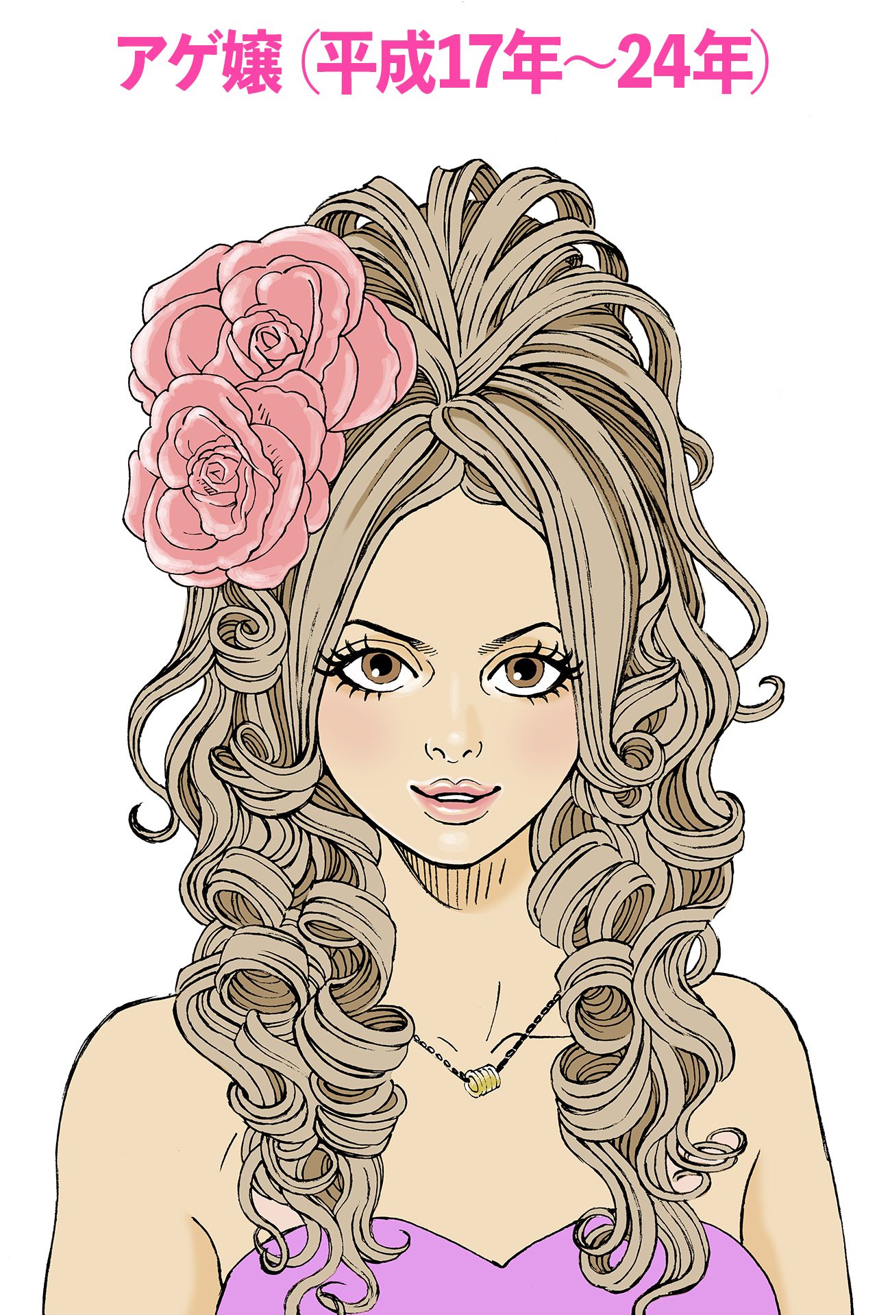 メイク＝まつエク、カラコン　ヘア＝盛り髪、ティアラ　好きな物＝シャンパンタワー　好きな言葉＝「同伴しよう」　生まれ変わるなら＝愛沢えみり（イラスト／久井めぐみ）