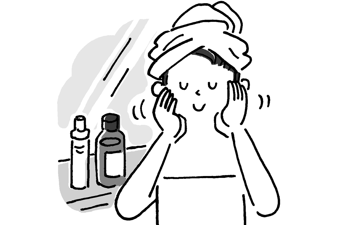 入浴後10分以内に保湿する（イラスト／伊藤和人）