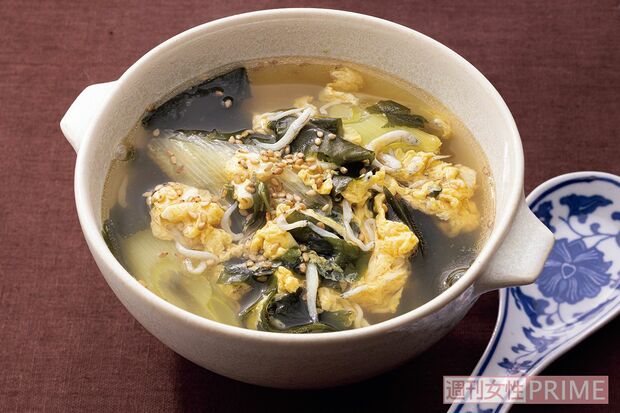 しらすとわかめの卵スープ（撮影／廣瀬靖士）