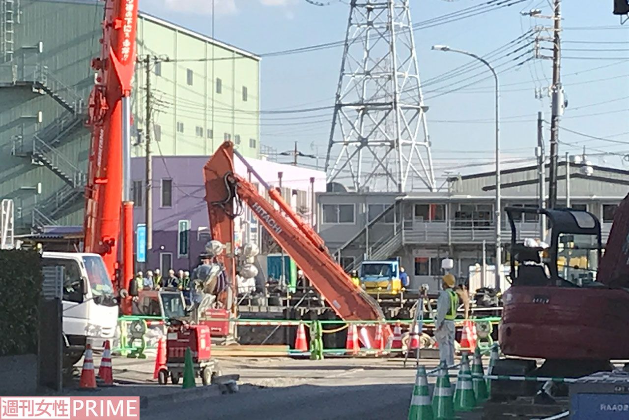 埼玉・八潮市の陥没事故の工事は昼夜問わず続いていた（2025年2月）