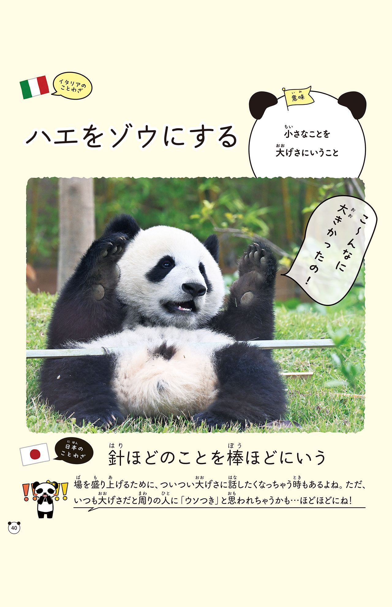 『グローバルな視点を身につけよう　パンダといっしょに学ぶ世界のことわざ』より　撮影／高氏貴博