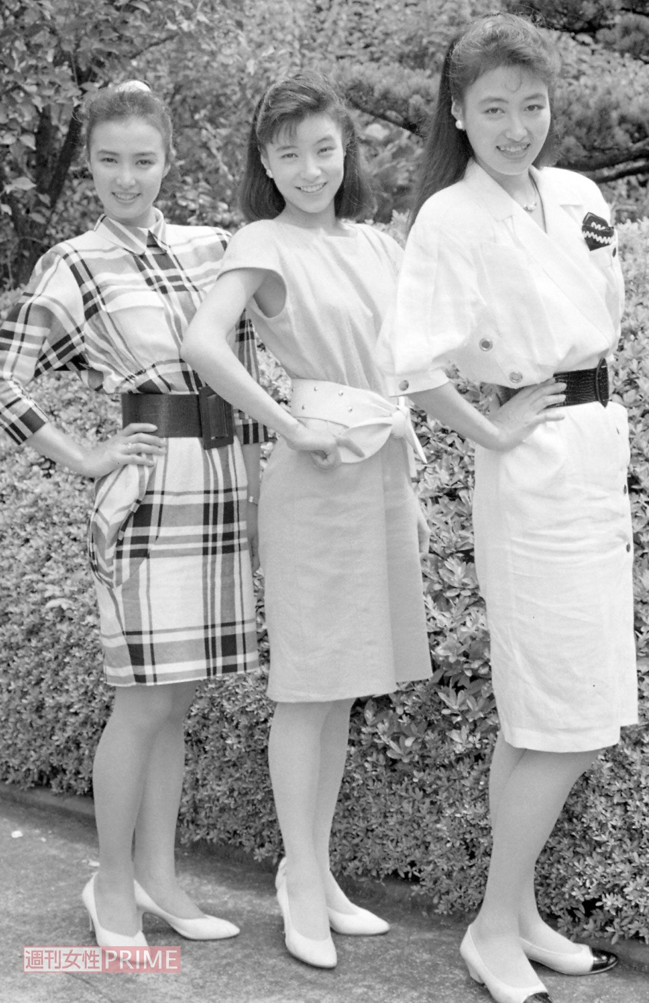 右より、有賀さん、八木亜希子、河野景子（'88年）私生活でも仲良しだった