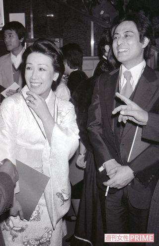 結婚して5年後の'78年11月に見せた、初々しい夫婦ツーショット