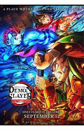 『劇場版「鬼滅の刃」無限城編　第一章　猗窩座再来』の英語版キービジュアル（「DemonSlayerDaily」公式Xより）