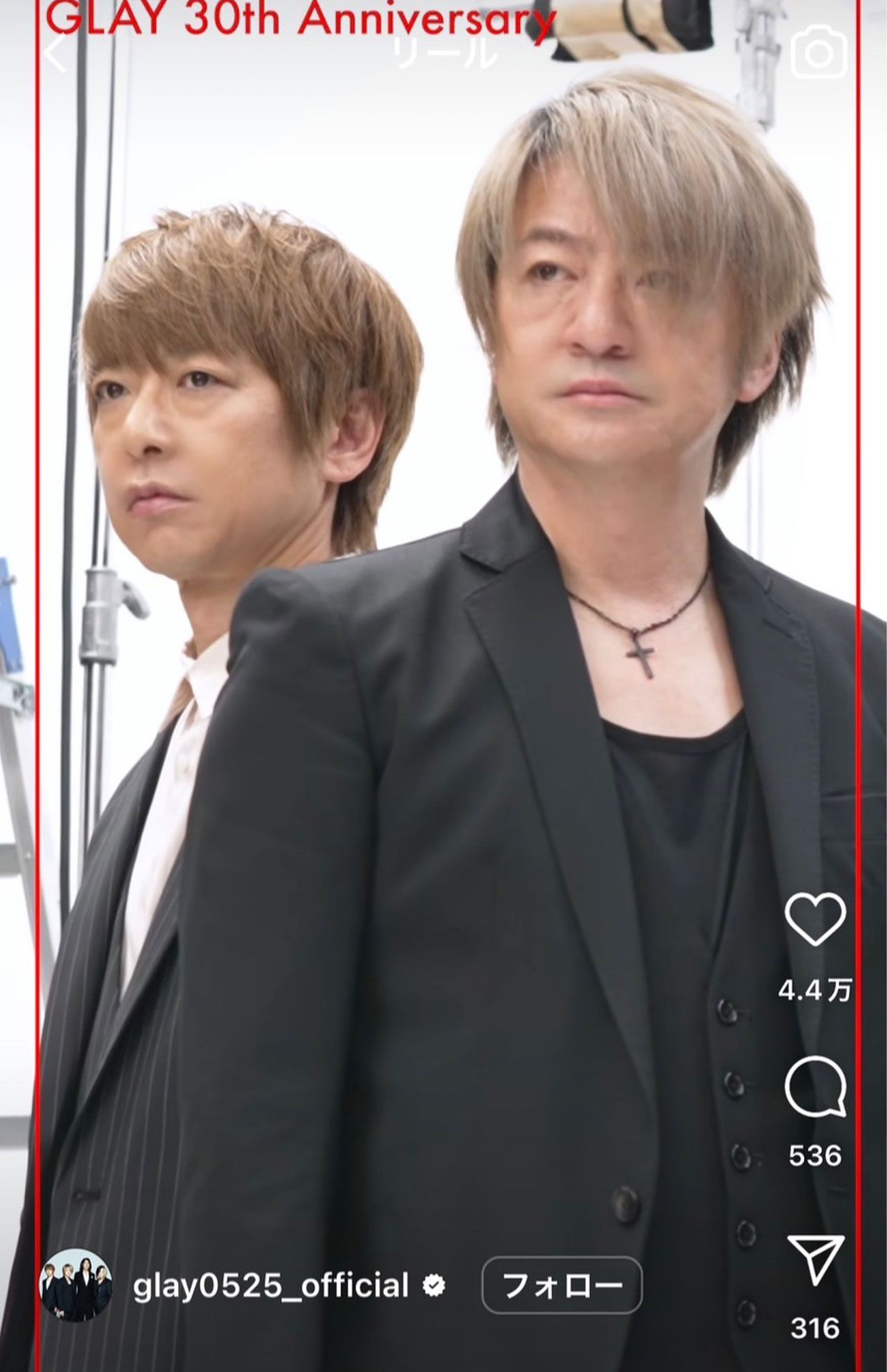 GLAYのインスタグラムストーリーより