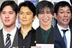 左から大谷翔平、福山雅治、目黒蓮、明石家さんま