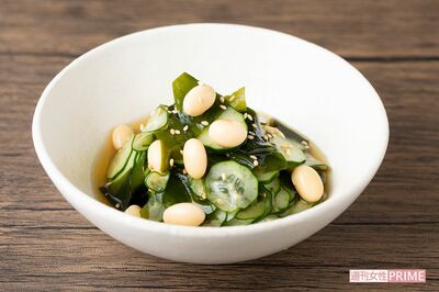 酢大豆とわかめときゅうりの酢の物　撮影／矢島泰輔