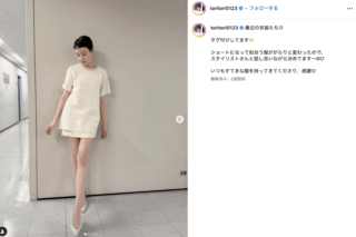 インスタグラムでショートヘアを披露したトリンドル玲奈（公式インスタグラムより）