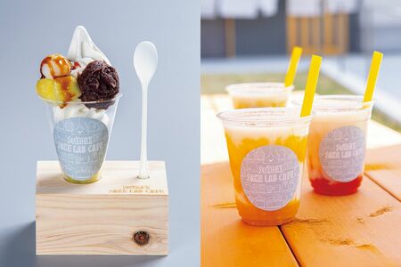 併設のショップでは、あま酒や酒かすを使用したパフェットや、果肉入りのザケラッペなど、大人女子も満足の甘味が人気！