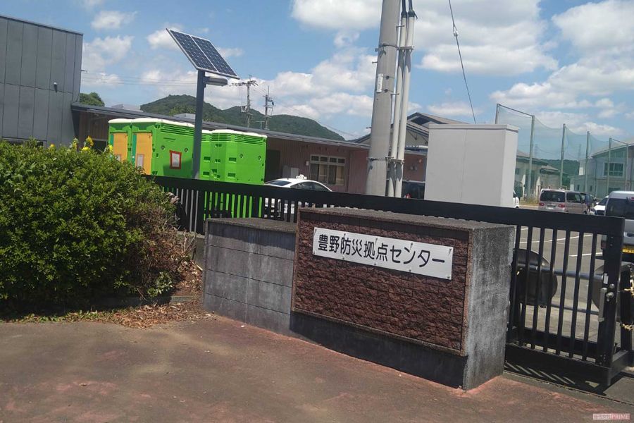 避難所になっている宇城市豊野防災拠点センター