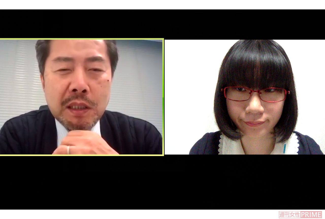 元検察官の郷原信郎氏にオンライン上で取材するたかまつなな