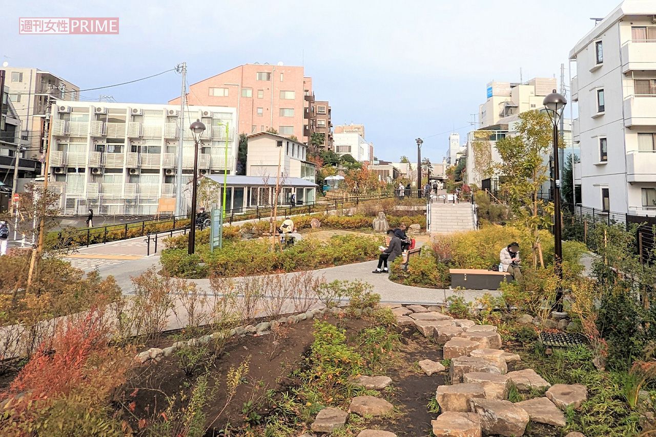 紬と湊斗がワンちゃんに出会った下北沢の緑道（ドラマ『silent』ロケ地）