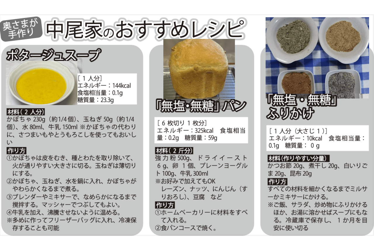 奥さまが手作り中尾家のおすすめレシピ
