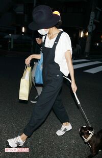 2016年、愛犬のハグちゃんと散歩する井上真央。松本潤との関係を直撃