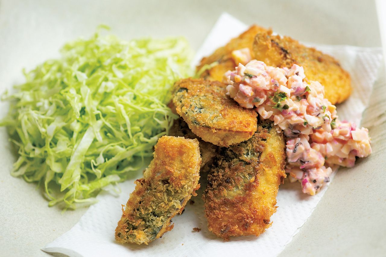 サバフライ 柴漬けのタルタル添え