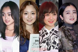 安達祐実（写真左から'98年・17歳、'06年・25歳、'14年・33歳、'21年・40歳）