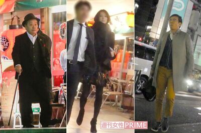 （写真左から）西田敏行、米倉涼子、生瀬勝久／'16年『ドクターX』打ち上げ