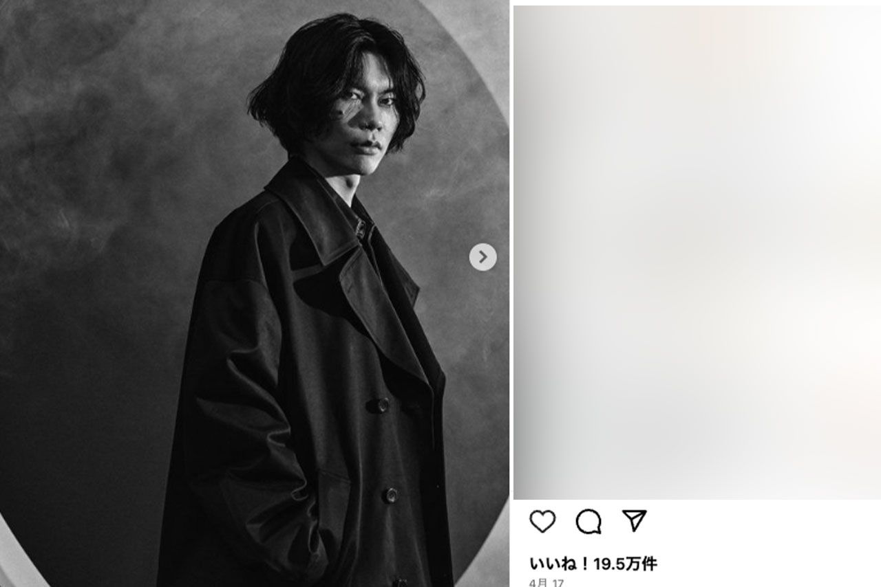 髪をセンターに分けるスタイルで、しっかりと顔が見える米津玄師（本人のインスタグラムより・4月17日投稿）