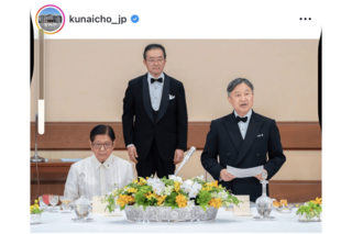 フィリピンのマルコス大統領夫妻を歓迎する宮中晩さん会で挨拶する天皇陛下（宮内庁インスタグラムより）