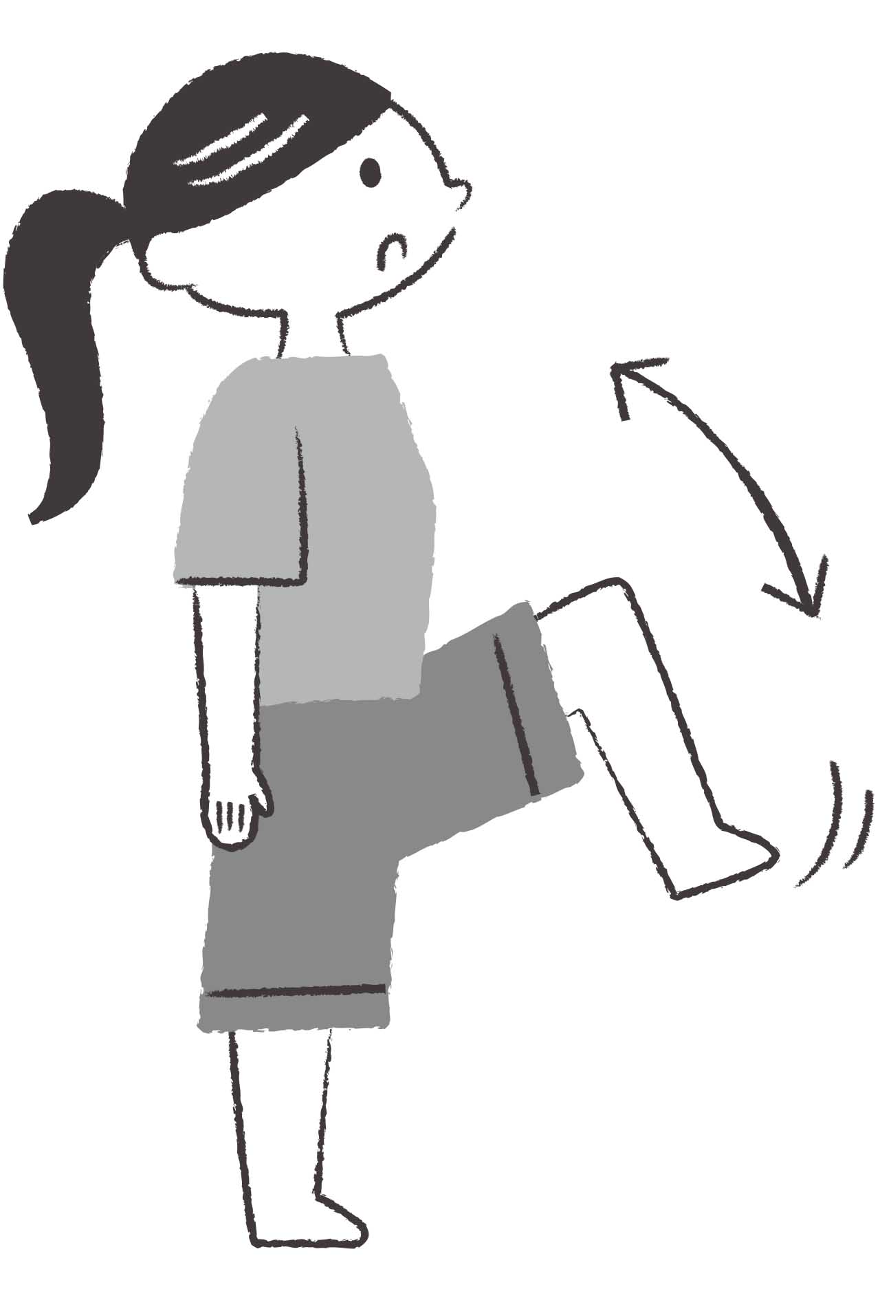 つまずきやすい人におすすめ 「ももあげ」」トレ（イラスト/石山綾子）