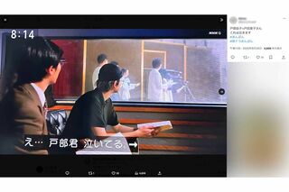 朝ドラ『あんぱん』で『アンパンマン』の声優として出演した戸田恵子のアフレコシーン（公式Xより）