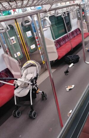 SNSで拡散されたトラブルが起きたあとの車両（Twitterより）