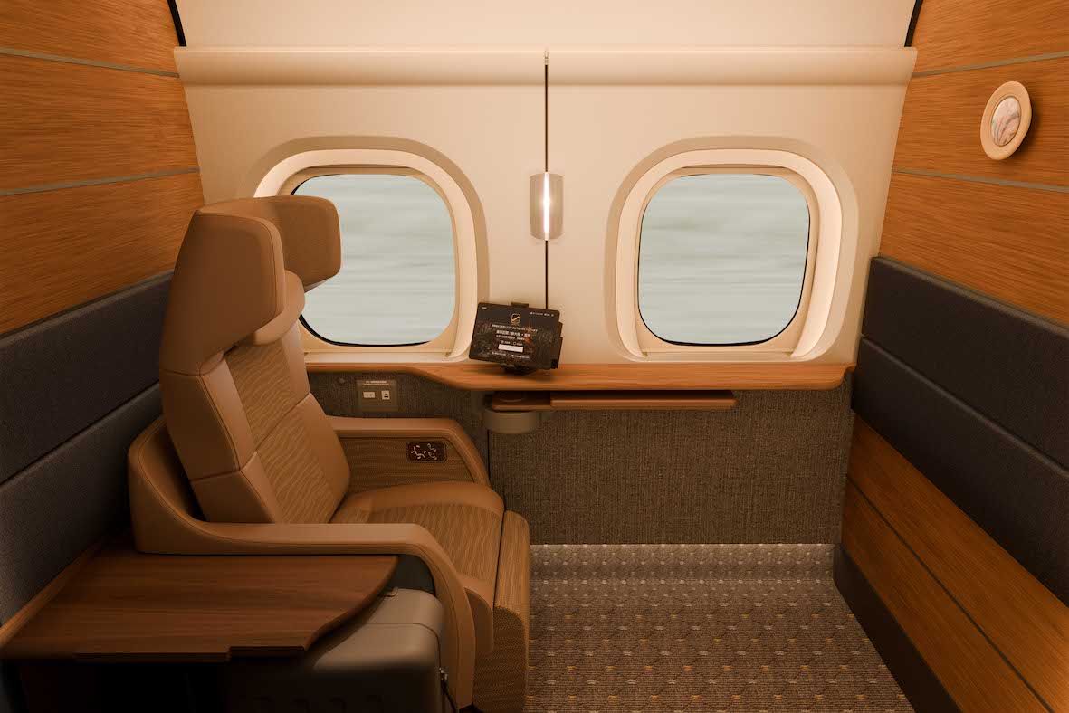 新幹線『SupremeClass（スプリームクラス）』10号車・1人用の個室席『Cabin（キャビン）』（JR東海提供）
