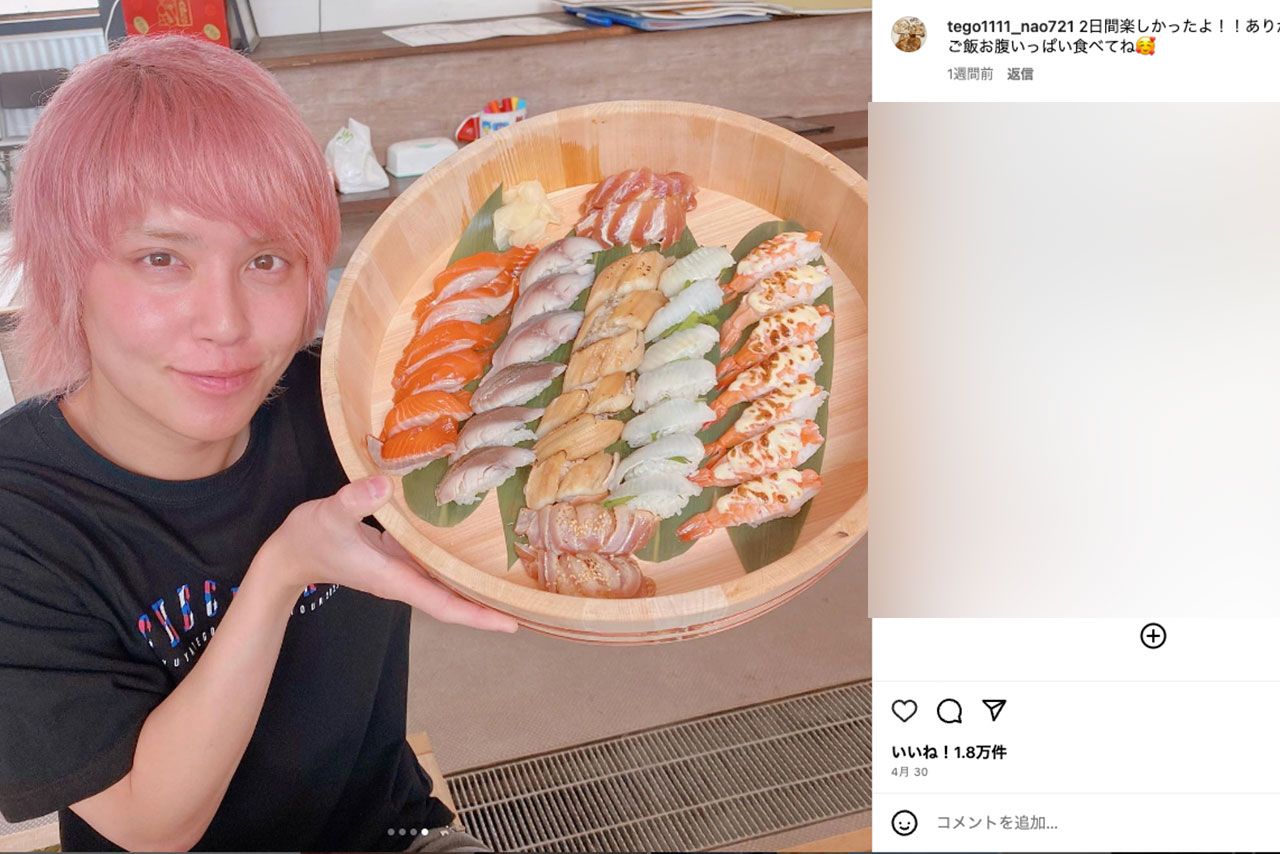 手越祐也が最近インスタに投稿する写真は「ノーメイク状態」と言われている（本人のインスタグラムより）