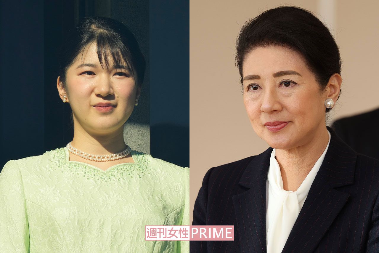 新年一般参賀（‘25年1月）での愛子さまと兵庫県の地元関係者の話に耳を傾ける雅子さま（‘25年1月16日）