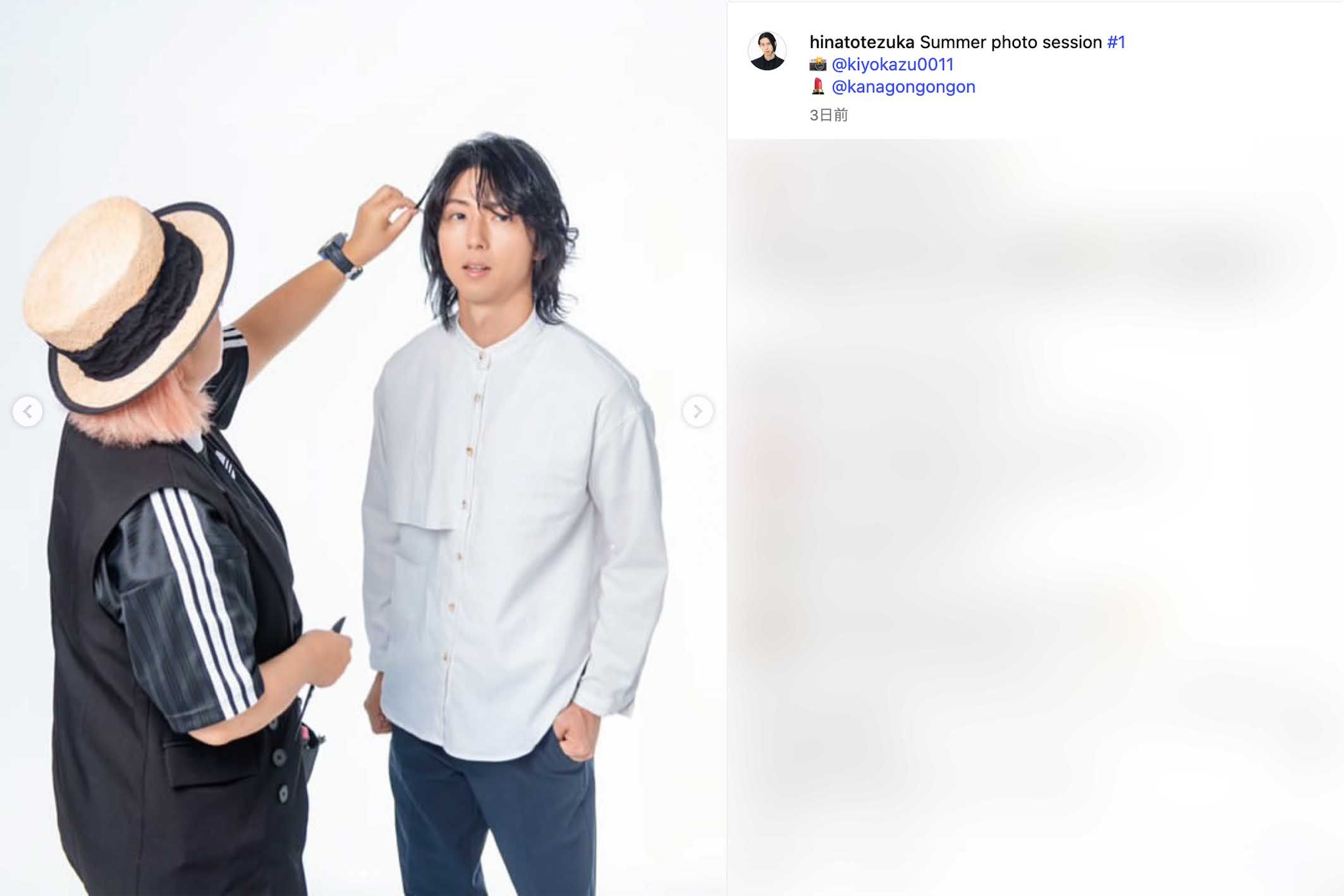 真田広之と手塚理美の息子である、手塚日南人（本人のインスタグラムより）