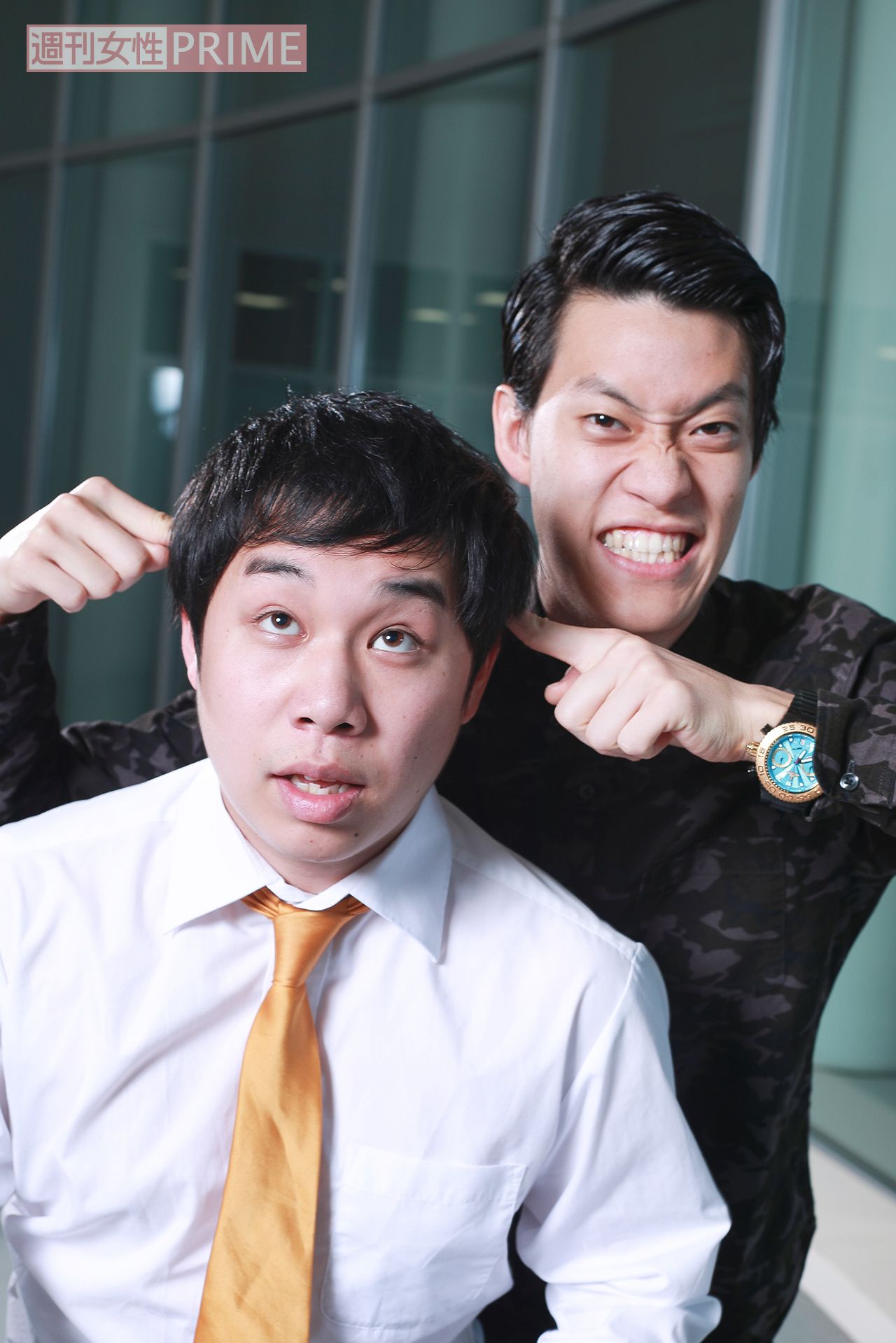 霜降り明星 写真左／せいや（25歳・ボケ）、右／粗品（24歳・ツッコミ）。ラジオ『霜降り明星のだましうち！』(ABCラジオ)に出演中。　撮影／森田晃博