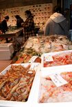 珍しいものからなじみのものまで種類豊富な魚介が並び、見るだけでも楽しい