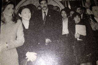 '02年には国賓として来日したヨルダン国王夫妻の通訳も担当。左端の王妃の隣には当時の皇太子妃、雅子さまの姿も
