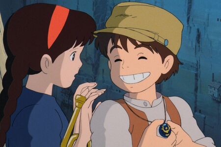 「ひょっとすると天使じゃないかって」など、シータにキザなセリフをさらっと言えるパズー（作品画像はスタジオジブリのHPより）