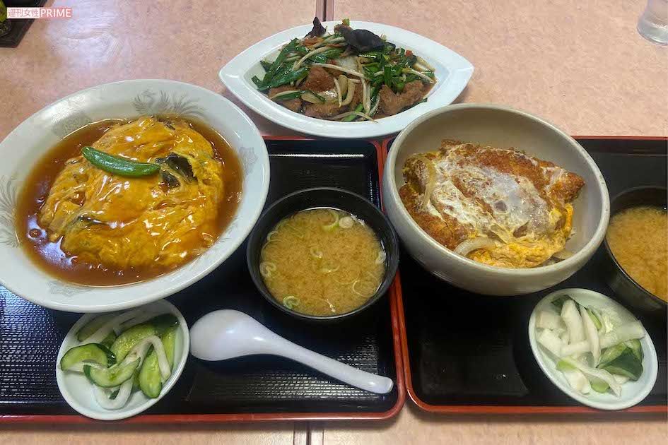中華料理店『きらく』大の里のお気に入りメニューは、かつ丼、天津丼、ニラレバ炒め