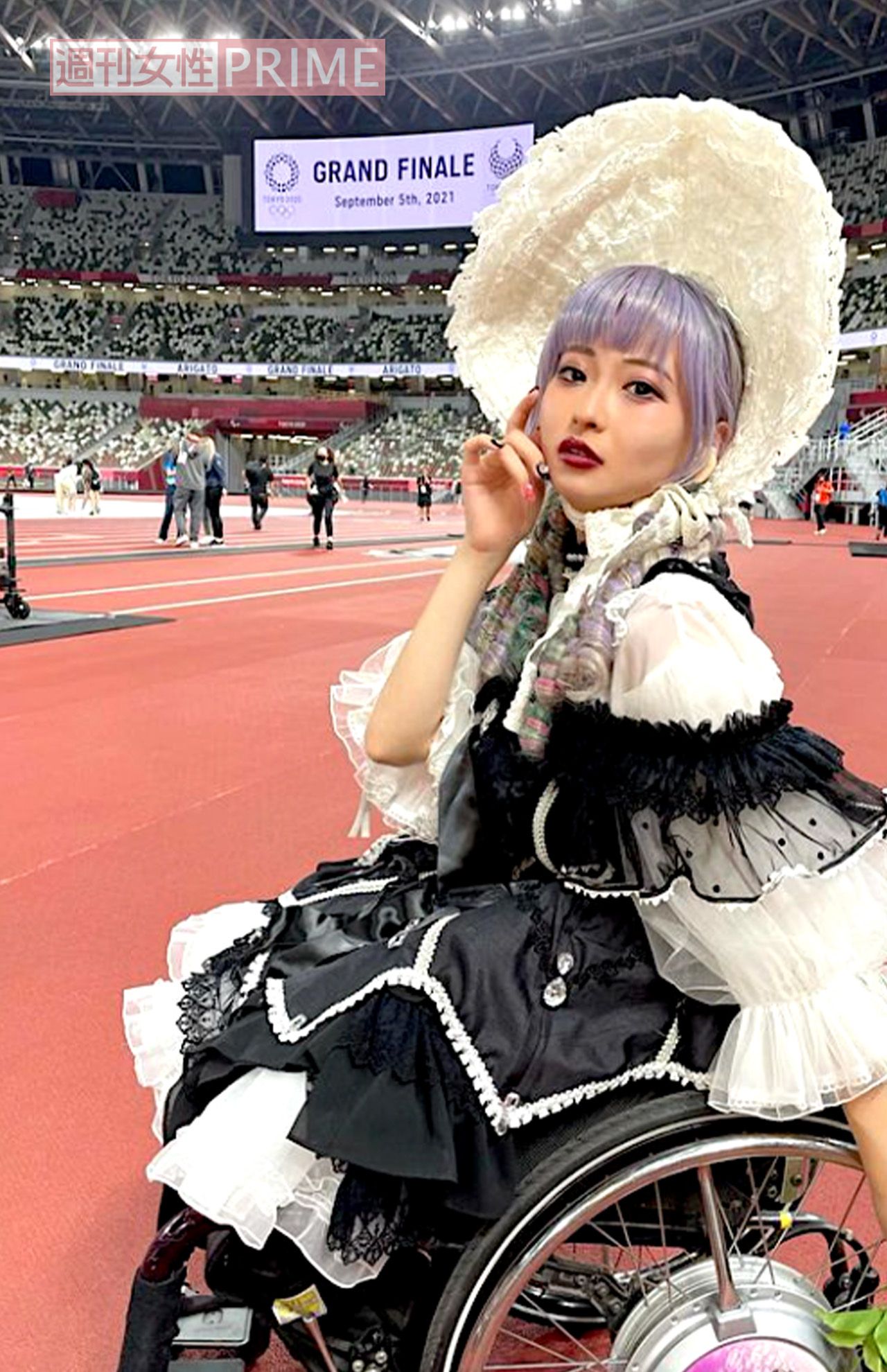 2021年開催の東京2020パラリンピックにパフォーマーとして出演したみゅうさん。日本のkawaii文化を伝えるため「ロリータ服」を着ての出演（みゅうさんのインスタグラムより）