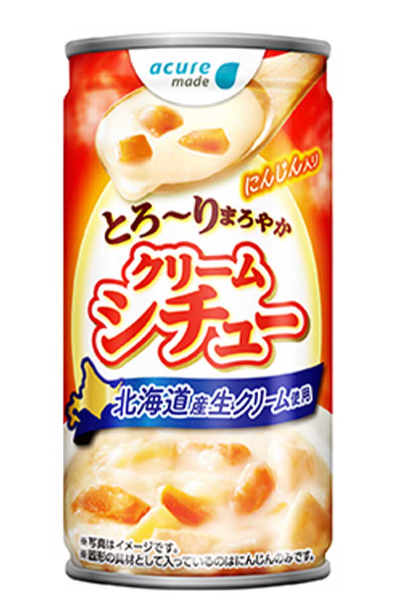 JR東日本のエキナカ自販機・アキュアのオリジナル商品『とろ～りまろやかクリームシチュー』（公式サイトより）
