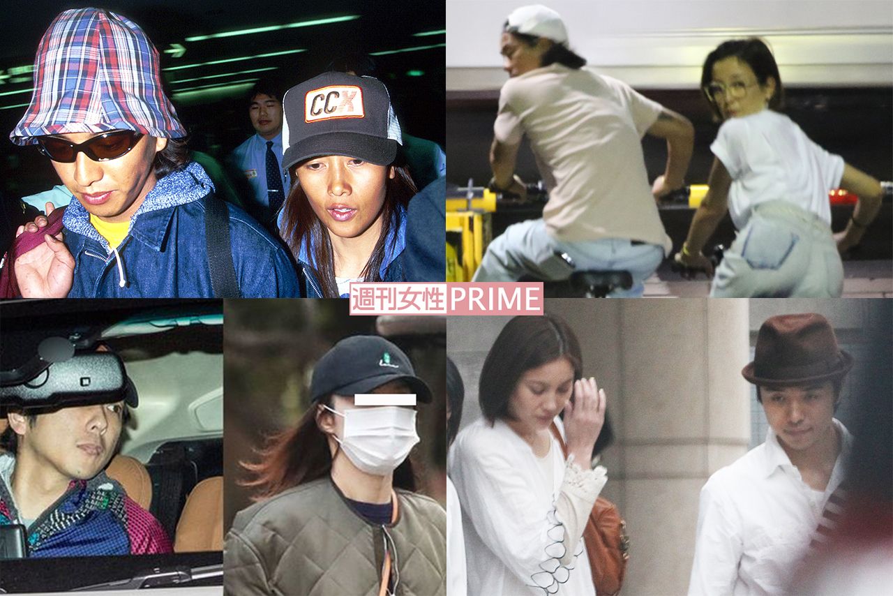 ジャニーズ夫婦（左上から時計回りに）木村拓哉＆工藤静香、森田剛＆宮沢りえ、井ノ原快彦＆瀬戸朝香、二宮和也＆Iさん