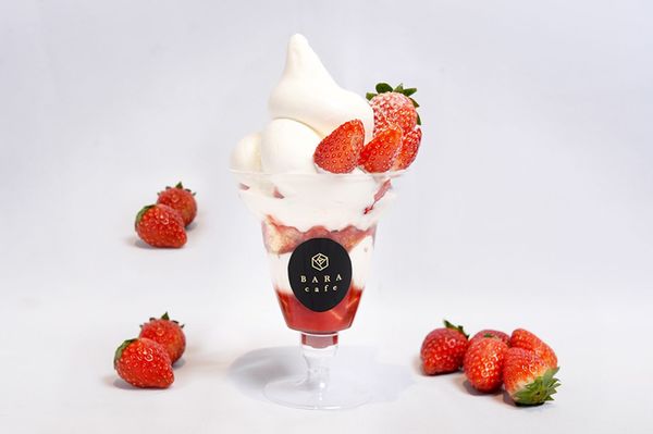 茨城産 苺のパフェ（1600円）