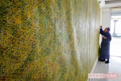 コルシカのアトリエでの制作風景