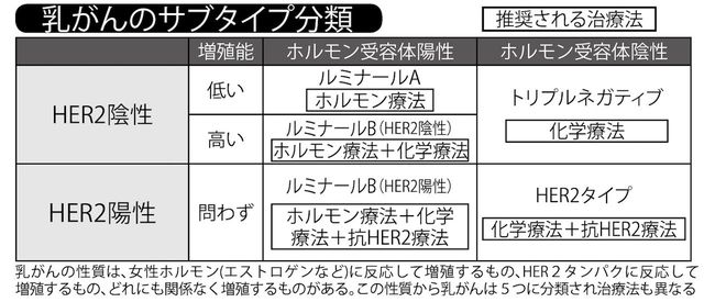 乳がんの最新治療　がんのサブタイプが治療法選択の有力情報