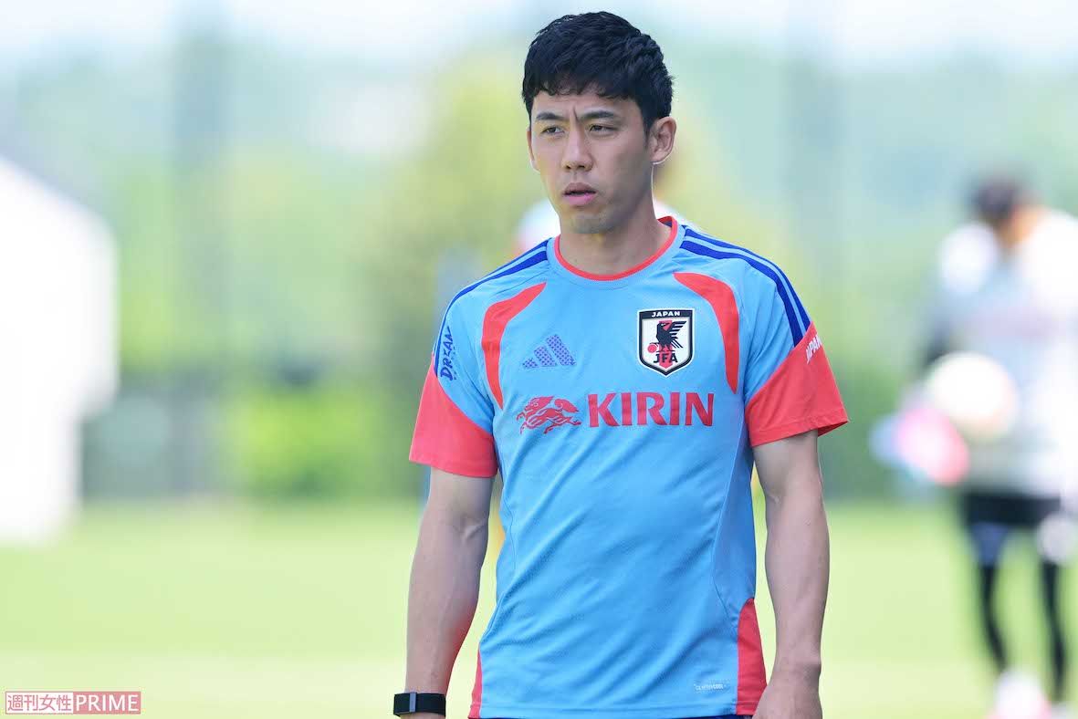 サッカー日本代表の引退を発表した遠藤航（2026年6月10日、ナッシュビルでのW杯練習にて）