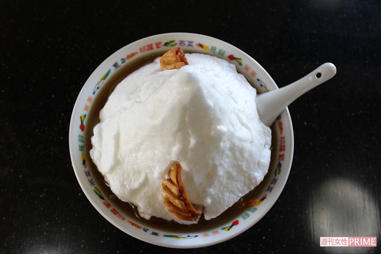 雪見ラーメン1杯に5～6個の卵白を使用