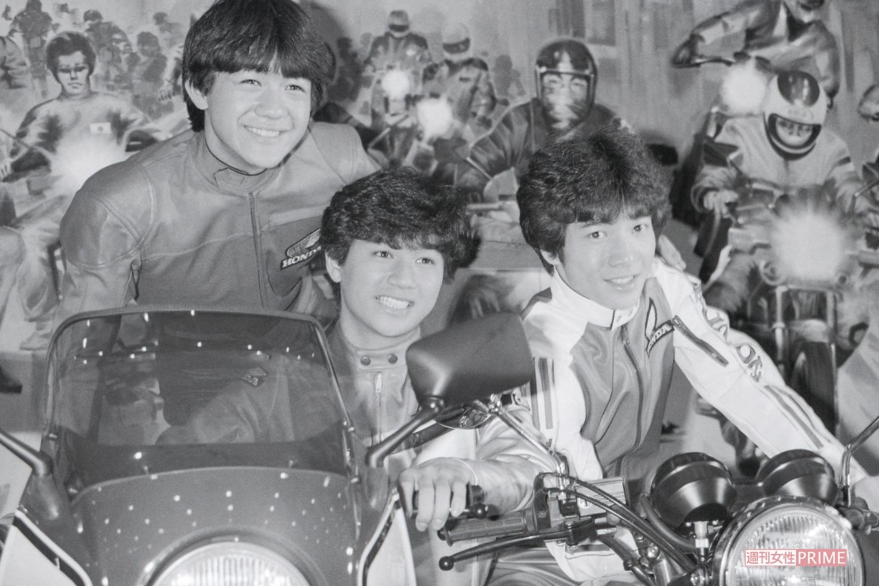 映画『ハイティーン・ブギ』製作発表会見。たのきんスーパーヒットシリーズの第4弾で、ヒロインは武田久美子（'82年4月）