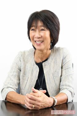 チェア退任のスピーチを終えた後、週刊女性の取材に4時間答えてくれた。パワフルな人柄に圧倒された　撮影／伊藤和幸