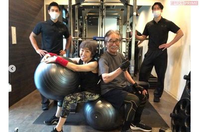 ちゃんと自腹で会費を払いながら、夫婦でライザップに通っているという大村崑（妻・瑤子さんのインスタグラムより）