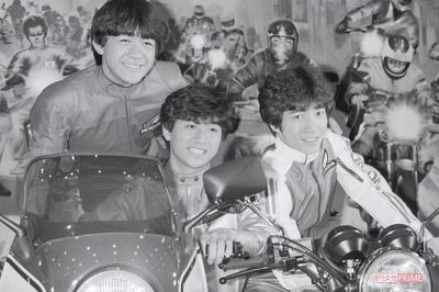 映画『ハイティーン・ブギ』製作発表会見。たのきんスーパーヒットシリーズの第4弾で、ヒロインは武田久美子（'82年4月）